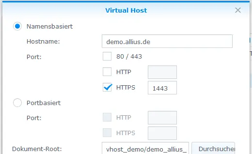 DSM Web-Station nur für HTTPS