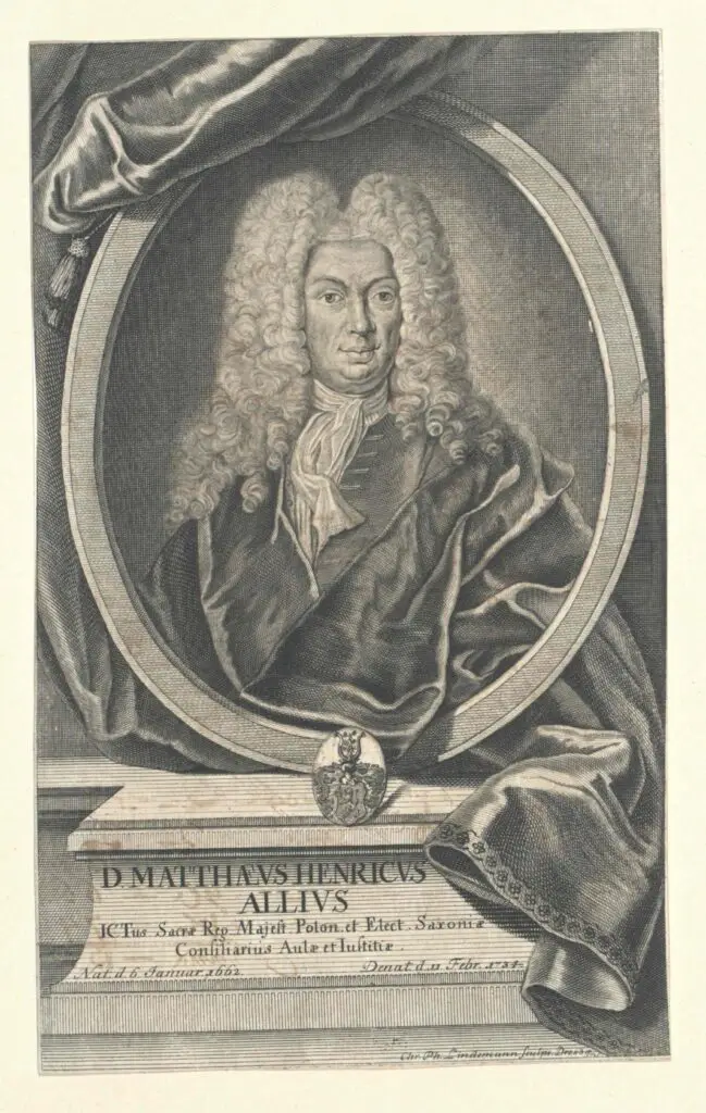 Porträt Matthäus Heinrich Allius, Dresden 1734